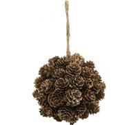 Pomme de pin boule décorative Ø10cm nature à suspendre automne hiver