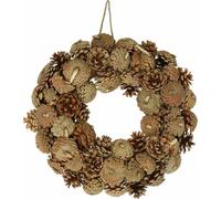 Pomme de pin naturelle Couronne de porte Ø35cm, décoration murale, accroche-jute, couronne de table, Noël, fait main