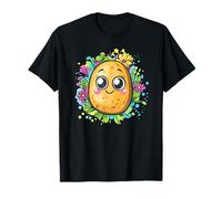 Pomme de terre colorée avec des fleurs Art de dessin animé T-Shirt