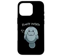 Pomme de Terre Flottante drôle Kawaii Lamantin Animal Marin Poisson Mignon Coque pour iPhone 16 Pro
