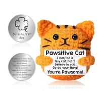 Pomme de Terre Positive Peluche Chat,Patate Positive Chat,avec Un Petit Câlin Porte-Bonheur et Carte Positive,pour La Confiance en Soi,Gadget Insolite Rigolo