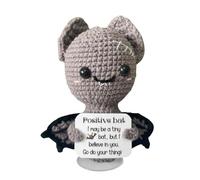 Pomme de Terre Positive, Positive tricotée drôle, de Chauve-Souris tricotée avec Carte - Peluche Animale tricotée avec Carte de Vie Positive pour