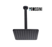 Pomme de tête carrée Cosmo avec bras mural vertical noir mat BLACK & WHITE - BOSSINI H30597G030