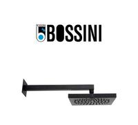 Pomme de tête Cube 210mm avec bras de fixation mural noir mat BLACK & WHITE - BOSSINI H69720G073