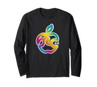 Pomme Fruit Hiragana Lettres cachées Typographie Design Amusant Unique coloré Manche Longue