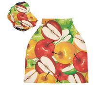 Pomme Rouge Jaune Housse de Canopée pour Poussette,Siège de Voiture pour Bébé Dais Siège Auto Couverture D'Allaitement Pare-Soleil Respirant Extensible pour Bébé