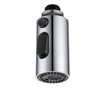 Pommeau de douche 3 fonctions pour robinet d'évier de cuisine avec bec en ABS argenté compatible avec connexion standard G1/2"