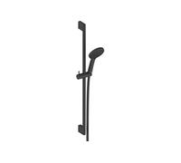 Duravit Universal Système de douche, avec 3 types de jets (Rain, Intense Rain, Soft Rain), Barre de douche (700 mm) avec hauteur réglable pommeau de douche, avec protection anti-torsion, noir mat