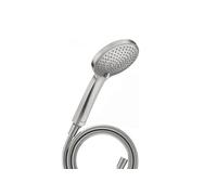 Pommeau de douche 3 jets Universal avec curseur inox brossé + flexible de douche