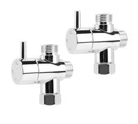 Pommeau de douche 3 voies, 1 ou 2 pièces, inverseur G1/2, adaptateur de commutateur à trois fonctions, connecteur de tête de robinet, accessoire de salle de bain for hôtel et maison(2 PCS)