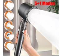 Pommeau de douche à économie d'eau, 5 Modes de pulvérisation, pomme de douche à main ABS pour Spa, grand débit, filtre de salle de bains Portable, ensemble de buses de robinet de douche Gray Base Set