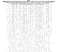 Pommeau de douche à effet pluie - 40 x 40 cm - Carré - En acier inoxydable - Auto-nettoyant - Carré - Chromé