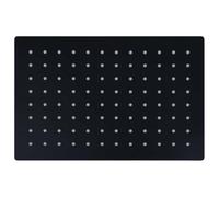 Pommeau de douche à effet pluie en acier inoxydable - 30 x 20 cm - Rectangulaire - Noir - Avec 96 buses anti-calcaire - Économie d'eau - Haute pression - Pour salle de bain, douche, cabine de douche