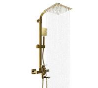 Pommeau de douche à effet pluie, en titane et acier inoxydable, système de douche à effet pluie, avec 3 types de jets, douchette à levier unique, colonne de douche murale, hauteur réglable de 81 à