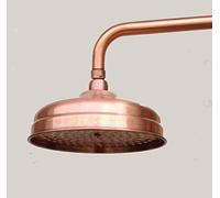 Pommeau de douche à effet pluie rond de 8 pouces en cuivre rouge antique & amp; Pommeau de douche à main 1.5 Tuyau de douche Support de douchette en laiton Bras de douche mural, Pommeau de douche A