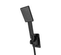 Pommeau de douche à filtre - Pommeau de douche à économie d'eau - Avec tuyau avec pince - Pommeau de douche universel haute pression - Carré - Noir