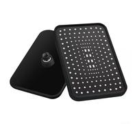 Pommeau de douche à grand débit avec design carré surdimensionné, finition chromée ABS, buses en silicone souple, rotule pivotante, compatible avec standard G1/2 (noir)