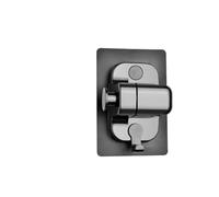 Pommeau de douche à grand panneau de 12cm avec filtre, salle de bain, haute pression, économie d'eau, pomme de douche à pluie, buse carrée multifonctionnelle(Black Base)