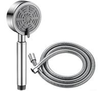 Pommeau de douche à haut débit de couleur noire fabriqué en acier inoxydable 304 avec trois modes réglables, y compris la pluie et le pouls pour un meilleur bain (D)