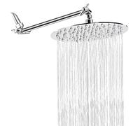 Pommeau de douche à haute pression, design ultra fin, meilleure augmentation de la pression, expérience de douche incroyable même à faible débit d'eau, pommeau de douche à effet pluie en acier
