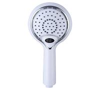 Pommeau de douche à LED avec affichage de la température, précipitations 3 couleurs changeantes Pommeau de douche à haute pression avec filtre de pulvérisation Pommeau de douche à main en ABS, Blanc (