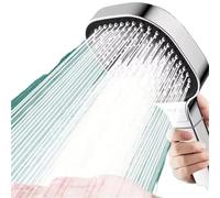 Pommeau de douche à main 13 cm, grand panneau, 3 modes, haute pression, économie d'eau, anti-chute, avec filtre(Grey Set)