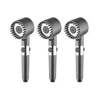 Pommeau de douche à main 4 modes avec brosse et filtres en coton, arrêt en un clic, économie d'eau, pommeau de douche haute pression for salle de bain(3pcs shower head)