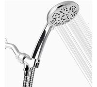 Pommeau de douche à main à faible pression d'eau, 9 modes de pulvérisation réglables, haute pression, économie d'eau, jet puissant pour salle de bain, avec tuyau de 60 pouces, chrome
