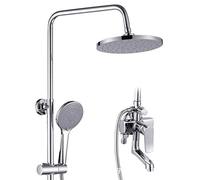 Pommeau de douche à main avec robinet intégré - Paramètres de pulvérisation réglables - Système de douche haute pression pour baignoire - Design moderne - Installation facile