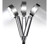 Pommeau de douche à main économie d'eau, pommeau de douche pour eau dure gel de douche intégré 3 modes, flexible de douche double face, rehausseur automatique avec interrupteur