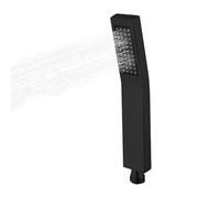 Pommeau de douche à main en acier inoxydable à économie d'eau avec booster, type de jet carré, pommeau de douche à tige pour bain et spa (noir)