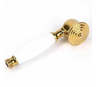 Pommeau de douche à main finition dorée avec poignée en céramique blanche 18 cm Construction en laiton Connecteur G1/2"