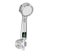 Pommeau de douche à main haute pression for salle bain, pommeau économie d'eau, jet réglable sous, affichage numérique la température LED(Sxhs-sliver)