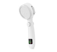 Pommeau de douche à main LED numérique, économie d'eau, haute pression, pulvérisation réglable sous pression, affichage LCD de la température(White(only shower))
