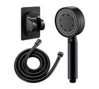 Pommeau de douche à main pressurisé luxueux 3 pièces-5 Modes de sortie d'eau réglable, contrôle thermostatique, finition polie, suspension(3set)