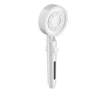 Pommeau de douche à pression domestique, buse amovible, filtre anti-chlore, accessoires salle bain(White)