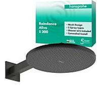 Pommeau de douche Alive S 24540340 2 modes hansgrohe pulvérisation avec bras Raindance douche, chrome noir brossé