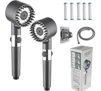 Pommeau de Douche Anti Calcaire Haute Pression avec Filtre Economie Deau,3 Modes de PulvéRisation (2pcs)