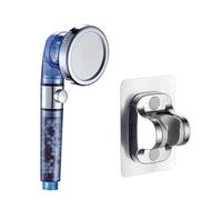 Pommeau De Douche Avec Filtre Booster D'ions Négatifs 3 En 1,Arrêt D'eau En Un Clic,Économie D'eau Portative,Ensemble D'accessoires De Salle De Bains.Blue-B.