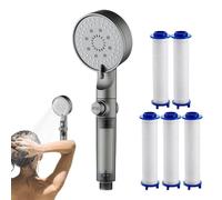 Pommeau De Douche Avec Filtre Pour Eau Dure - Douchette Haute Pression 5 Modes De Filtration | Contre Les Bactéries Du Chlore Et LesMétaux Lourds | Économie D'eau Avec Les Buses En Silicone | ABS 27x