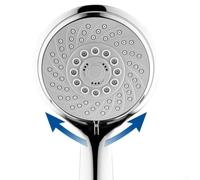 Pommeau de douche avec frein à main 4 modes AUS - Interrupteur d'économie d'eau - Haute pression - Coque en ABS amovible - Interface en laiton anti-refoulement - Pas de fuite pour le lavage du sol des