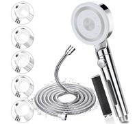 Pommeau de Douche avec Tuyau 2m, Pommeau de Douche Haute Pression avec 5 Modes de Jet, Pomme Douche Economie Deau avec Arret, Douchette Douche Filtrant Anti Calcaire Salle de Bain,Facile à Installer