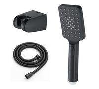 Pommeau de Douche avec Tuyau de 1,5m, Pomme de Douche à Main à 3 Modes, Pomme Douche Ronde, Pommeau de Douche Economie deau, Économie d’Eau, Anti-Calcaire, Jet Massage, Noir