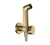 Pommeau de douche bidet Hansgrohe 29232990 1 jet type S économie d'eau pour eau chaude avec support de pommeau et flexible de douche 125 cm, aspect or poli