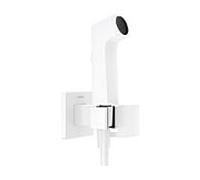 Pommeau de douche bidet Hansgrohe 29233700 1 jet type E Économie d'eau pour eau chaude avec support de pommeau de douche et flexible de douche 125 cm, blanc mat