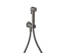 Pommeau de douche bidette AXOR hansgrohe 29240330 2000 Pommeau de douche rond pour eau froide avec support de pommeau de douche et flexible de douche 2000 , 25 m, chrome noir poli