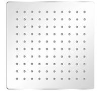 Pommeau de douche carré en acier inoxydable 20 x 20 cm avec 100 buses anti-calcaire, pommeau de douche pour montage mural et plafond, économie d'eau, système de douche haute pression pour un massage