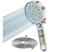 Cobbe Pommeau de douche avec filtre à eau dure et tuyau avec filtre à 20 étapes, 6 modes de jet de pulvérisation, pommeau de douche haute pression pour salle de bain Chrome