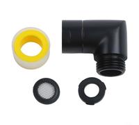 Pommeau de douche coudé noir élégant avec filetage G1/2, fabriqué à partir de laiton robuste pour une performance durable