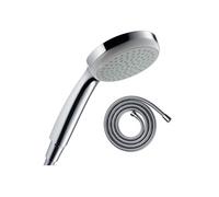 Pommeau de douche Croma 100 EcoSmart chromé + flexible de douche 1,25 m HANSGROHE Metaflex chromé